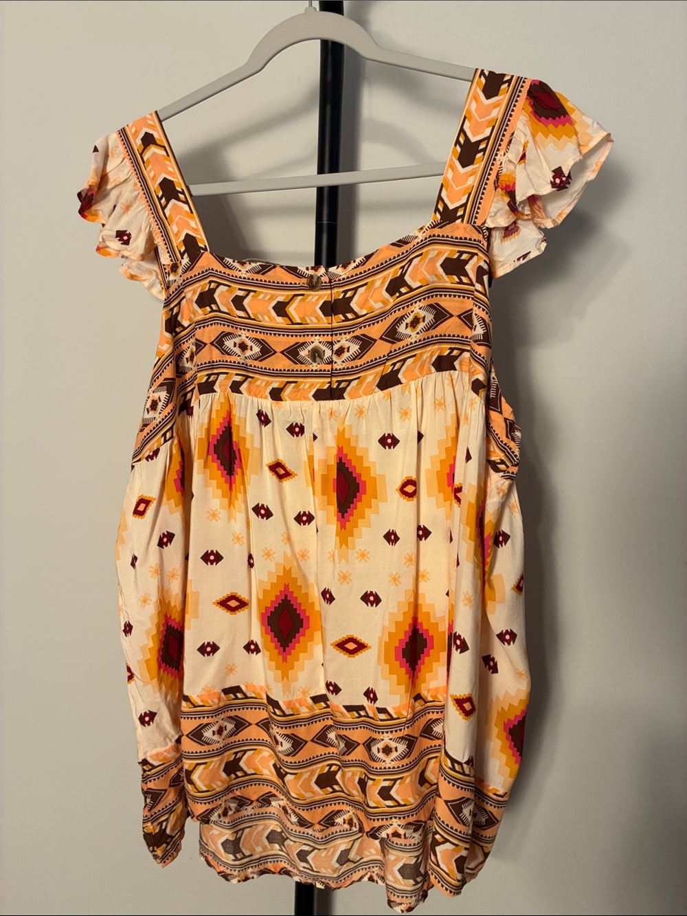 Cato Cream Multicolor Aztec Print Sleeveless Blouse 22/24W - Picture 4 of 6